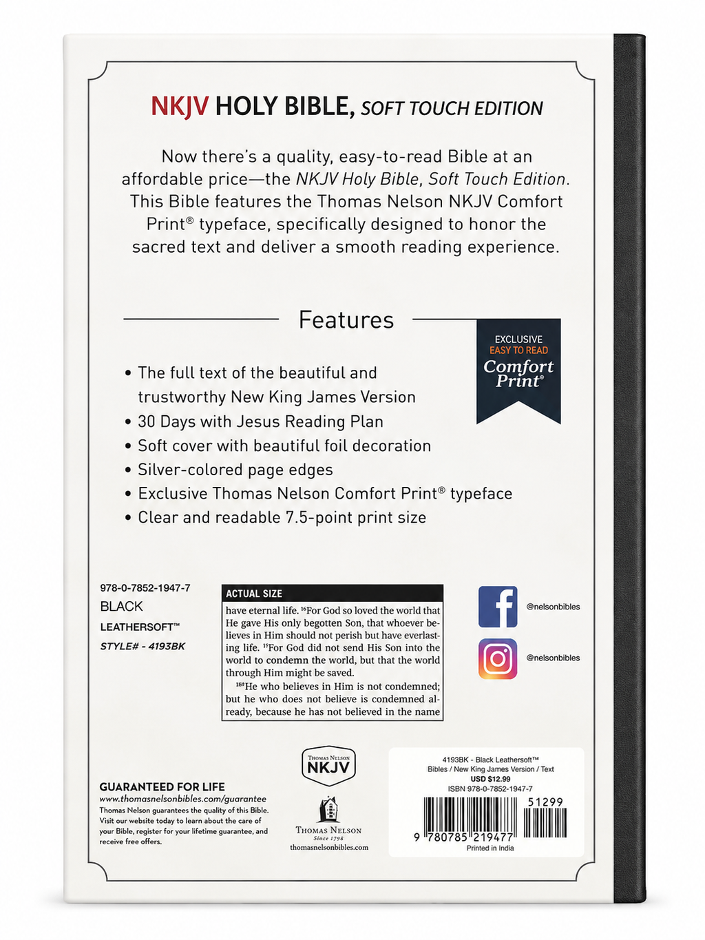 NKJV Holy Bible – Soft Touch Edition  Thomas Nelson