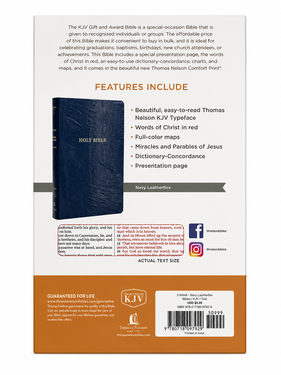 KJV Gift &amp; Award Bible Thomas Nelson