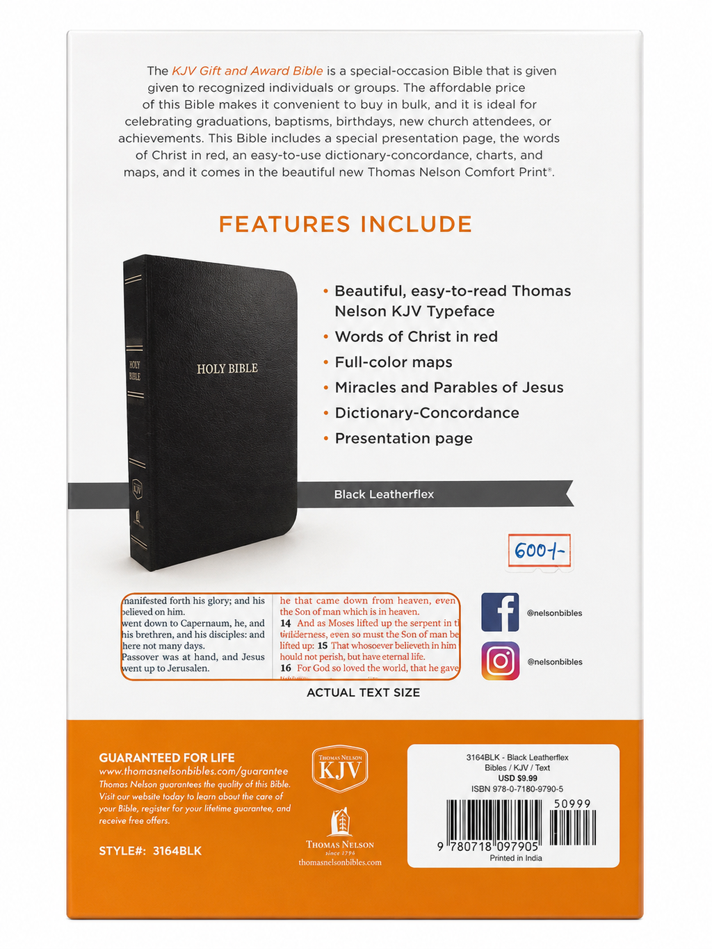 KJV Gift &amp; Award Bible Thomas Nelson