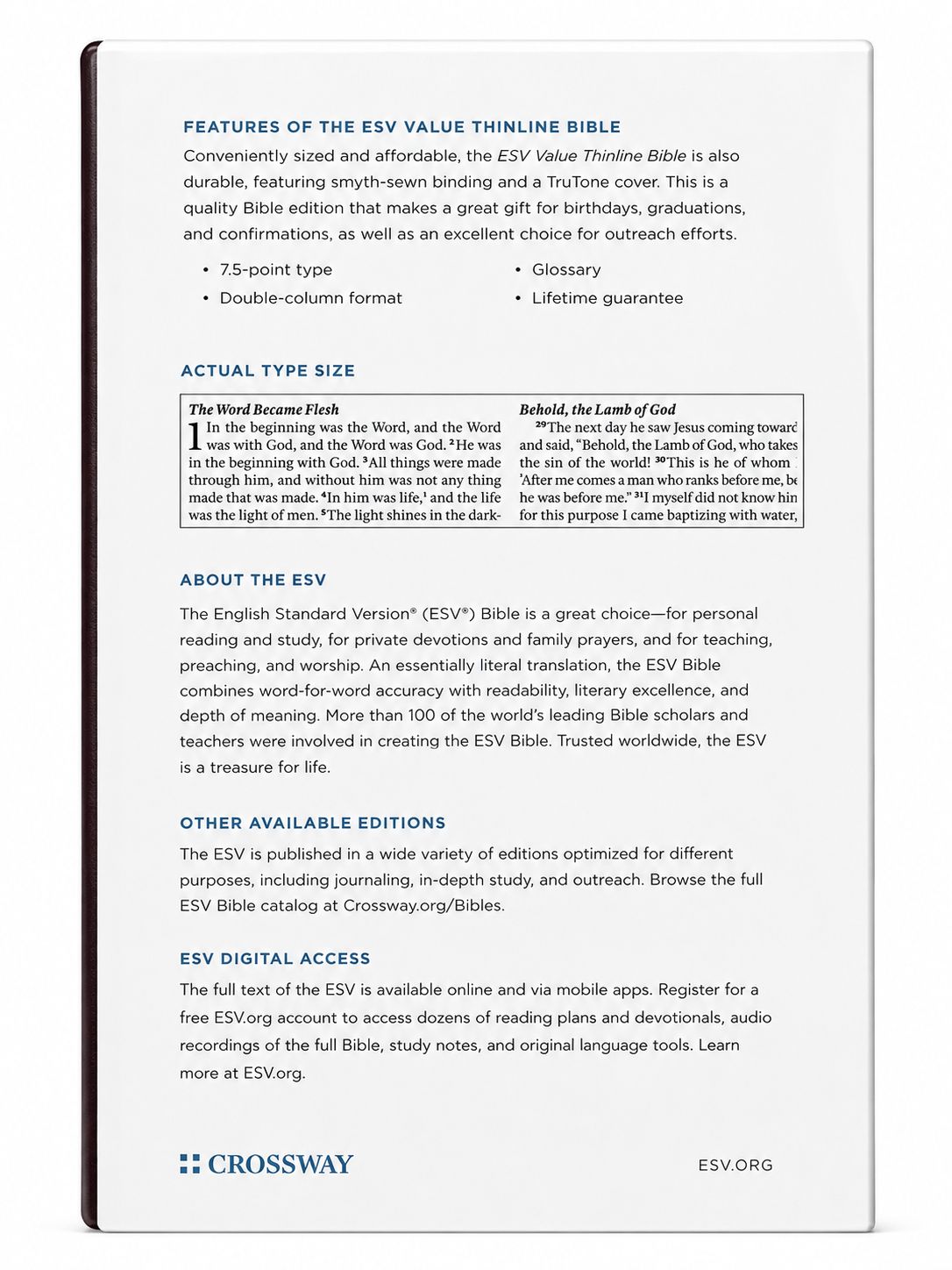 ESV Value Thinline Bible – TruTone Crossway