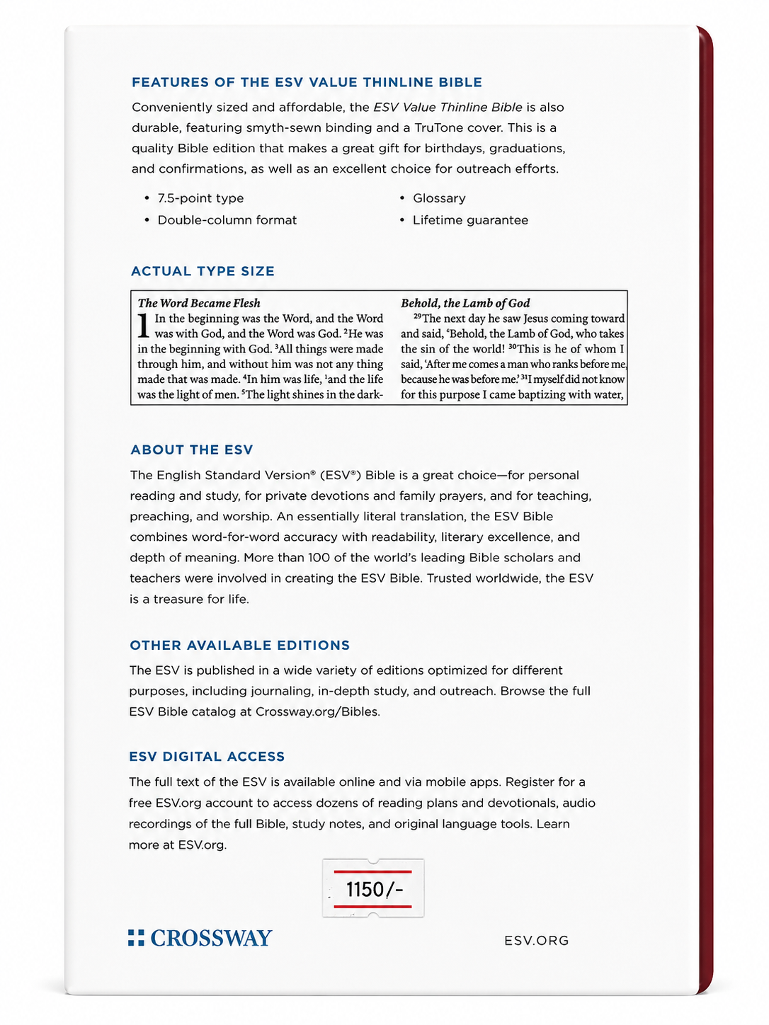 ESV Value Thinline Bible – TruTone Crossway