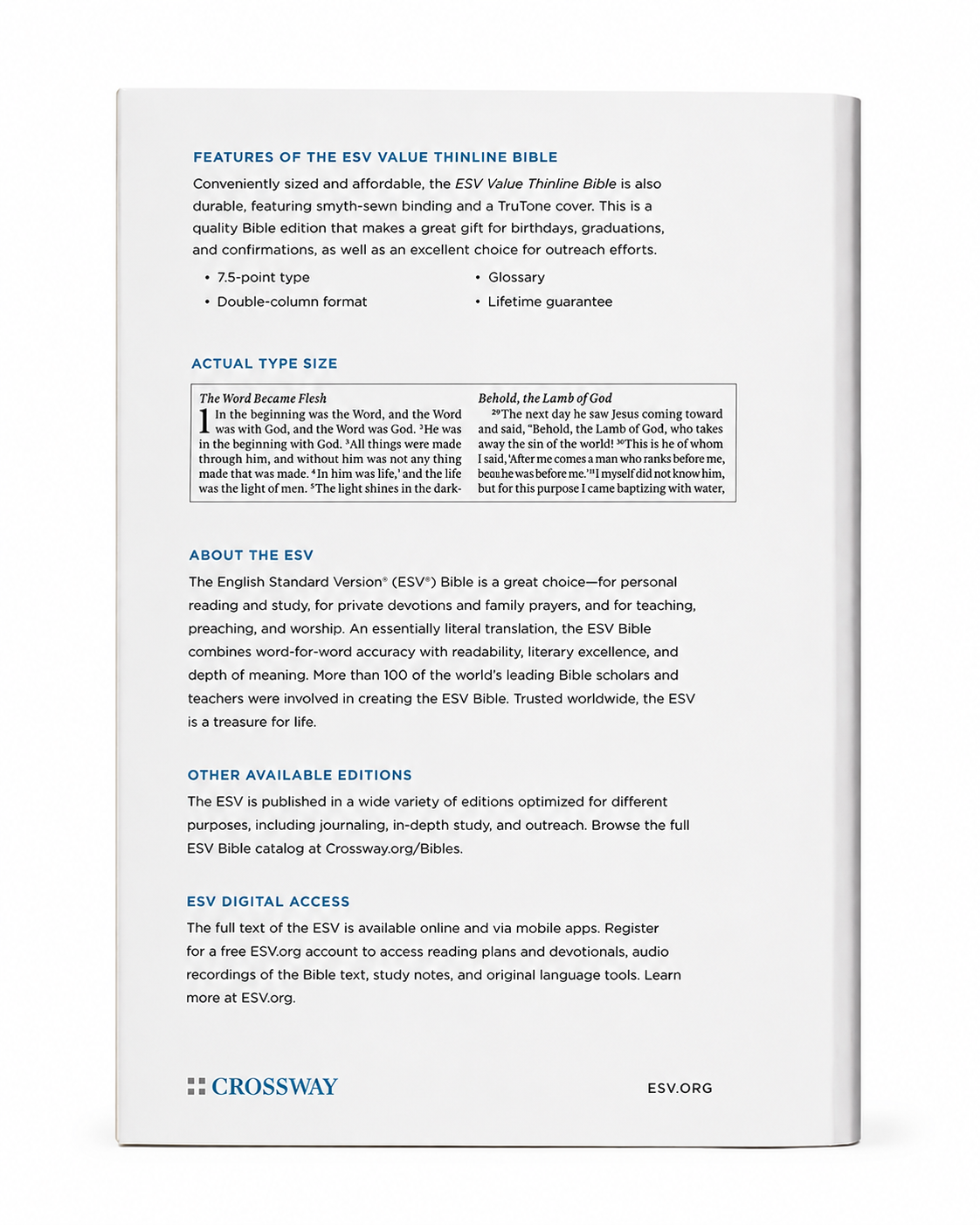 ESV Value Thinline Bible – TruTone Crossway