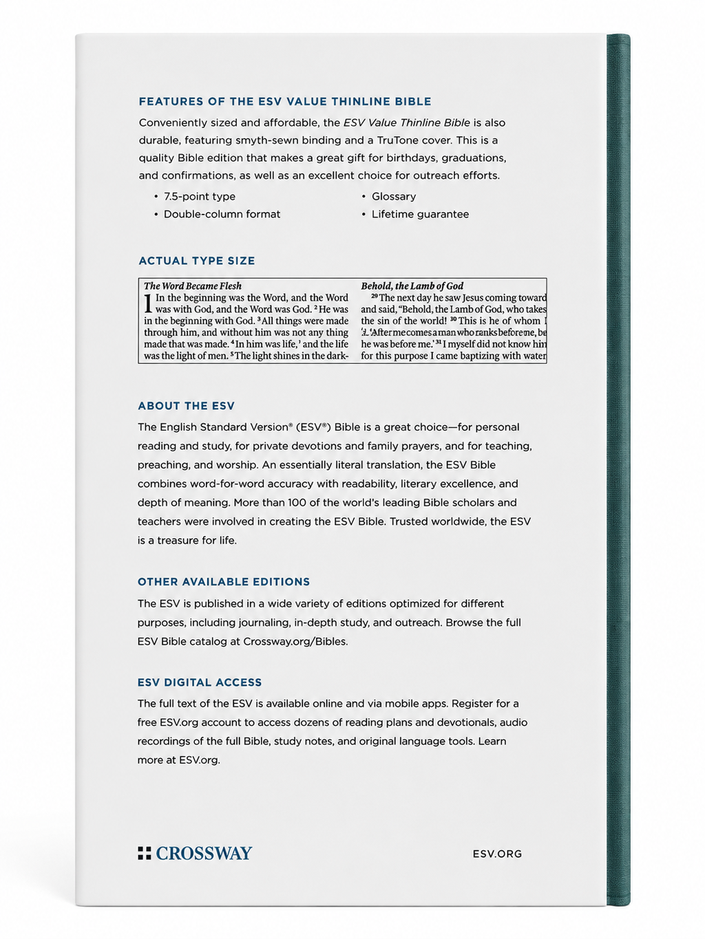 ESV Value Thinline Bible – TruTone Crossway