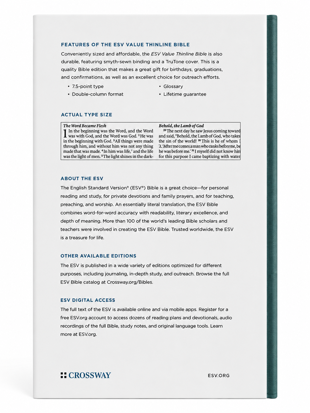 ESV Value Thinline Bible – TruTone Crossway