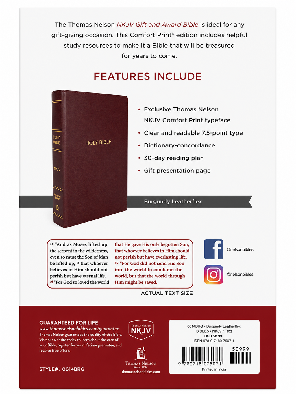 NKJV Gift &amp; Award Bible Thomas Nelson