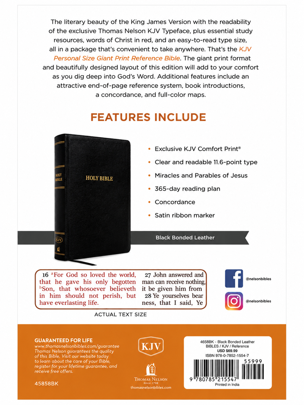 KJV Personal Size Giant Print Reference Bible  Thomas Nelson