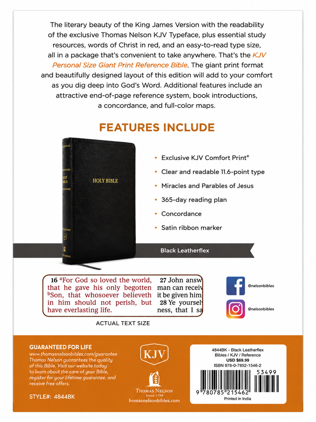 KJV Personal Size Giant Print Reference Bible Thomas Nelson