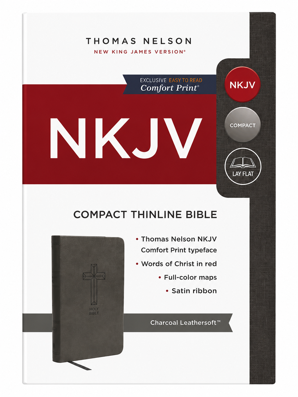 NKJV Value Thinline Bible – Compact, Charcoal Leathersoft Thomas Nelson